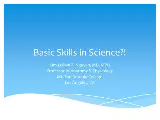 Basic Skills in Science?!