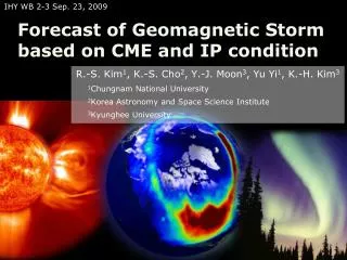 Forecast of Geomagnetic Storm based on CME and IP condition