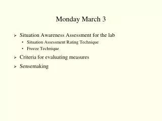 Monday March 3