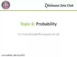 Topic 6: Probability