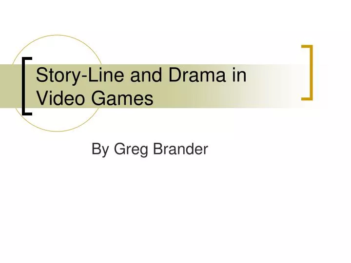 story line and drama in video games