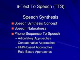 6-Text To Speech (TTS) Speech Synthesis
