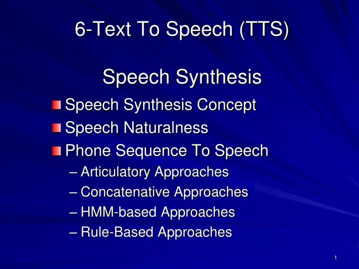 6 text to speech tts speech synthesis