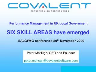 Performance Management in UK Local Government SIX SKILL AREAS have emerged