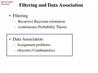 Filtering and Data Association
