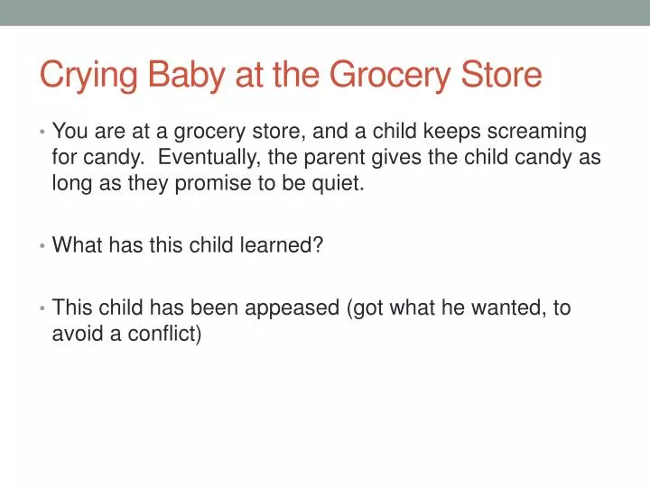 crying baby at the grocery store