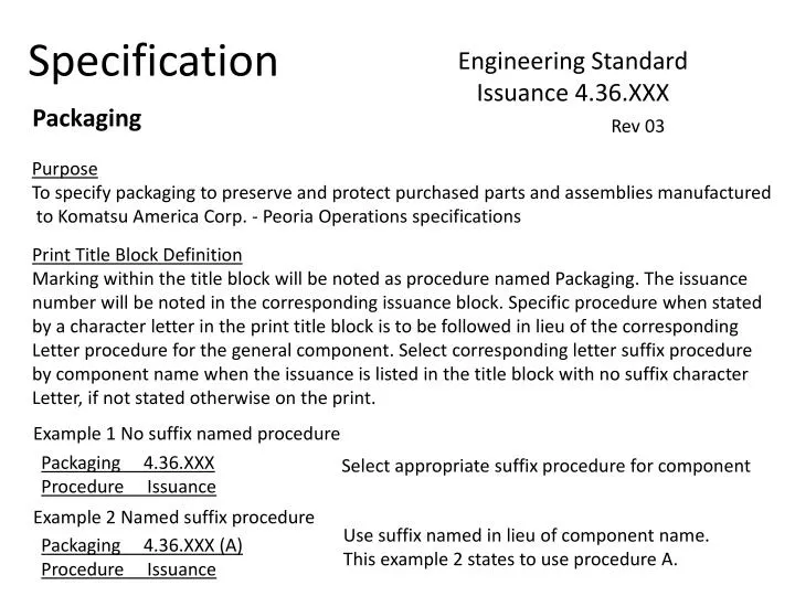 specification