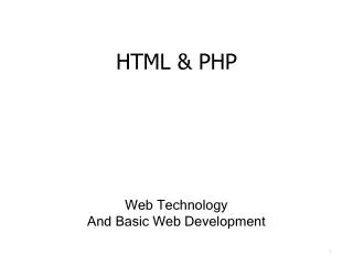 HTML &amp; PHP