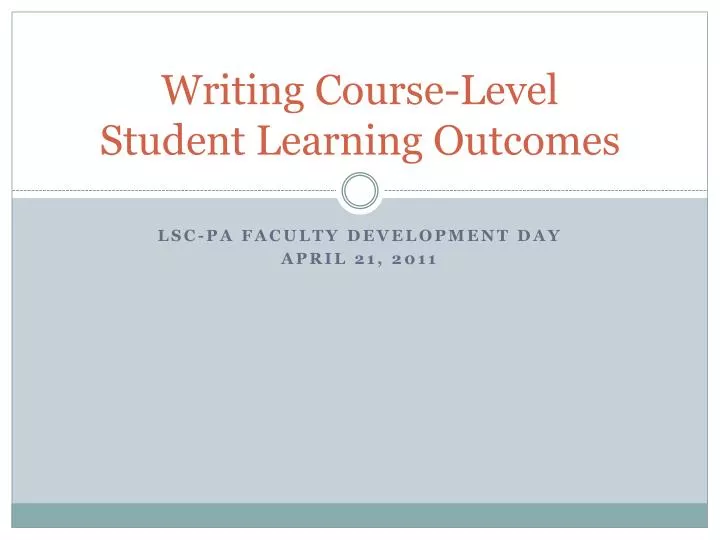 writing course level student learning outcomes