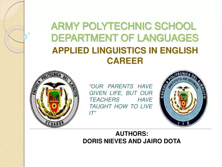 army polytechnic school department of languages