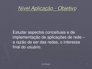 n vel aplica o objetivo