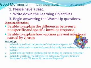 Learning Objectives: