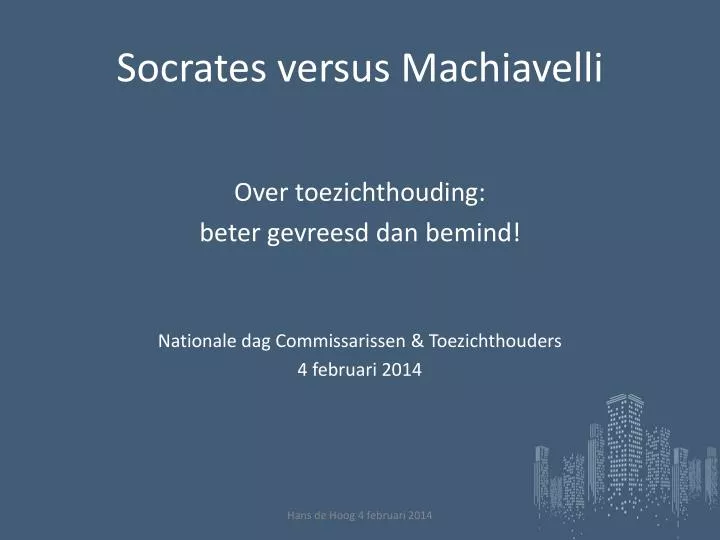 socrates versus machiavelli