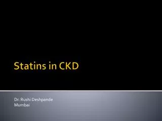 Statins in CKD