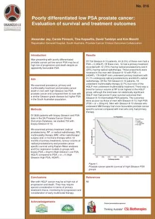 Poorly differentiated low PSA prostate cancer: Evaluation of survival and treatment outcomes