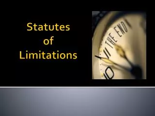 Statutes of Limitations