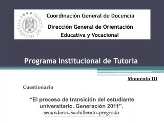 programa institucional de tutor a