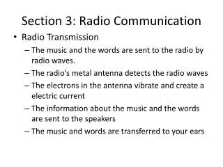 Section 3: Radio Communication