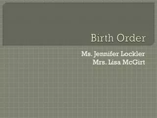 birth order