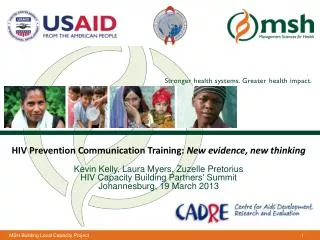 HIV Prevention Communication Training: New evidence, new thinking