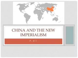 China and the New Imperialism