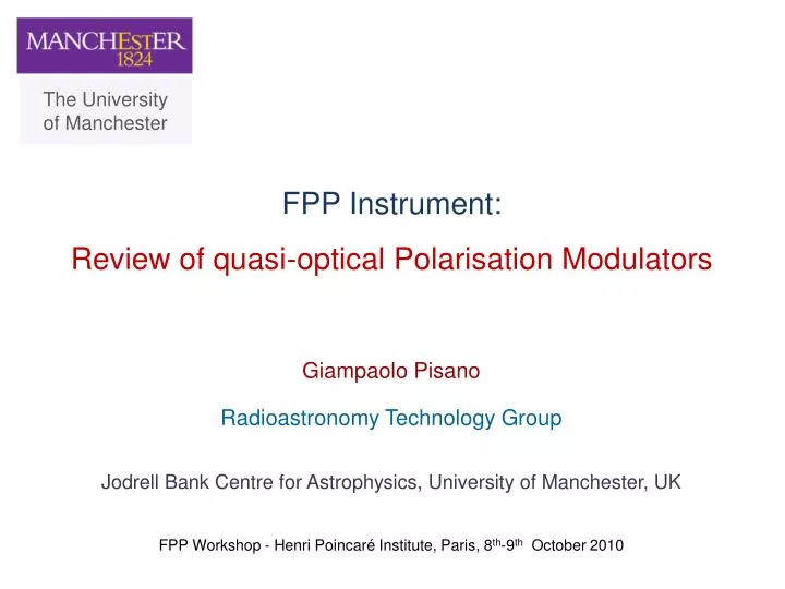 fpp instrument review of quasi optical polarisation modulators