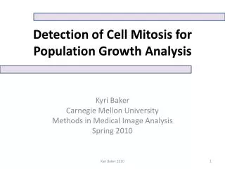 Detection of Cell Mitosis for Population Growth Analysis