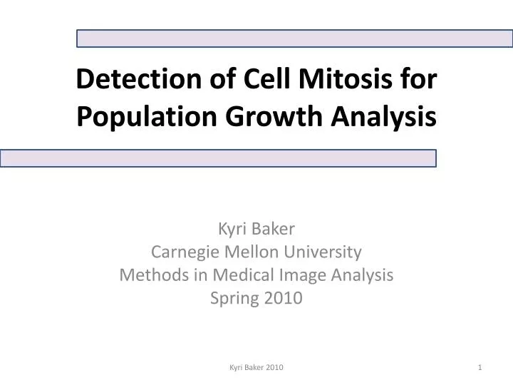 detection of cell mitosis for population growth analysis
