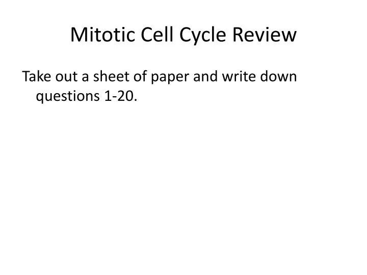 mitotic cell cycle review
