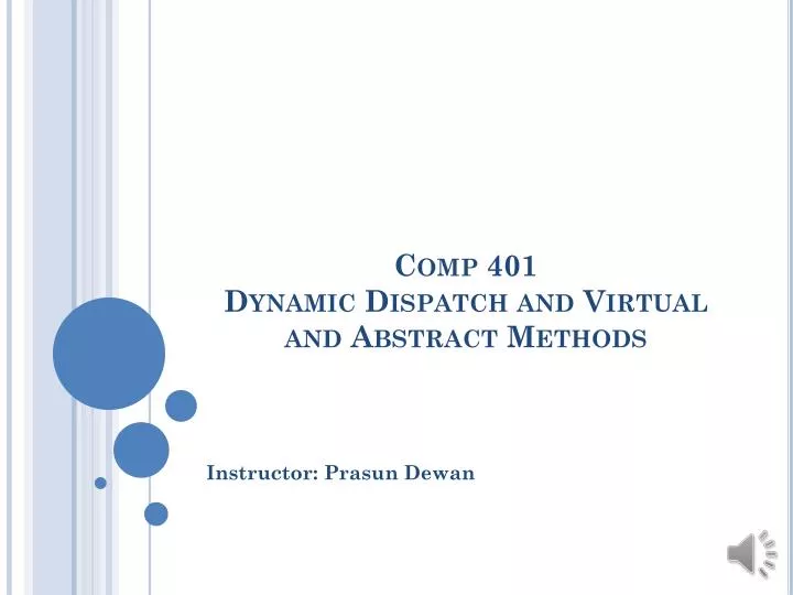 comp 401 dynamic dispatch and virtual and abstract methods