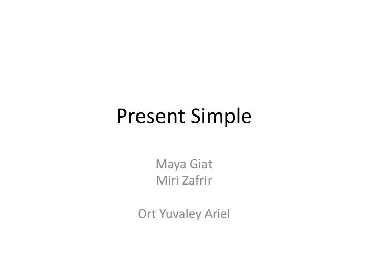 present simple