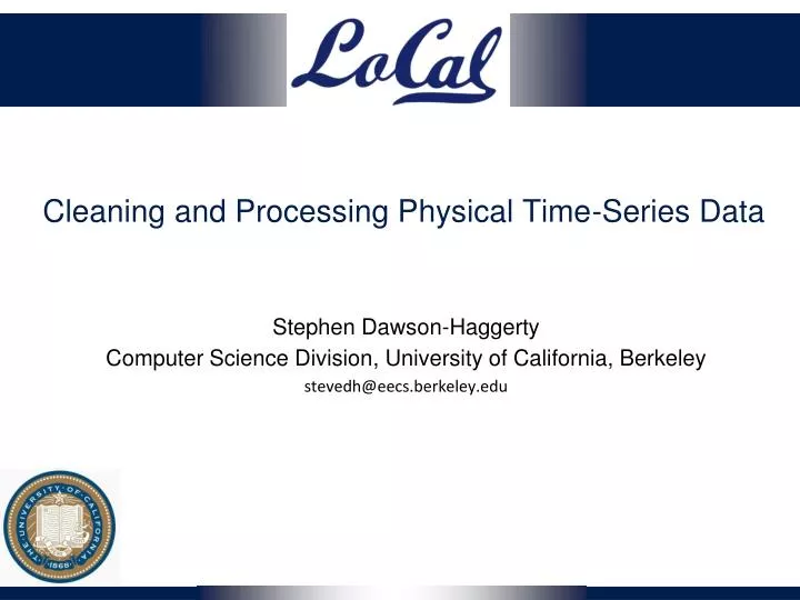 cleaning and processing physical time series data