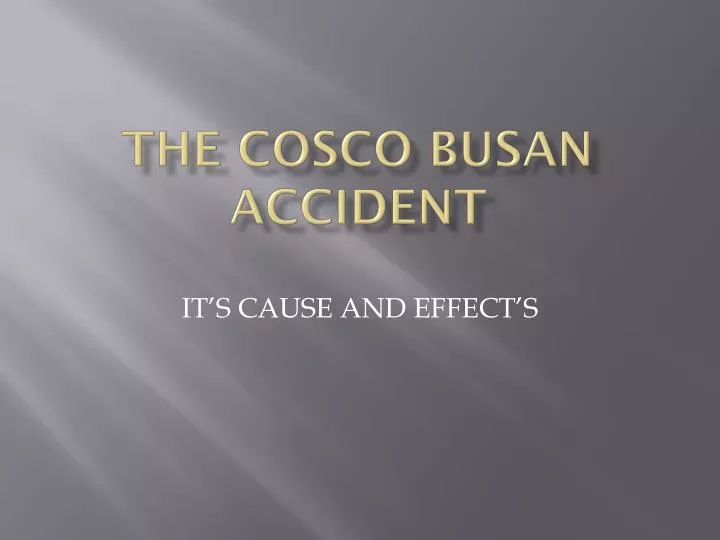 the cosco busan accident