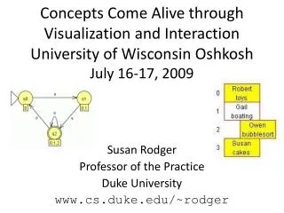 Susan Rodger Professor of the Practice Duke University www.cs.duke.edu/~rodger