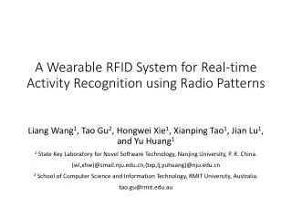 A Wearable RFID System for Real-time Activity Recognition using Radio Patterns