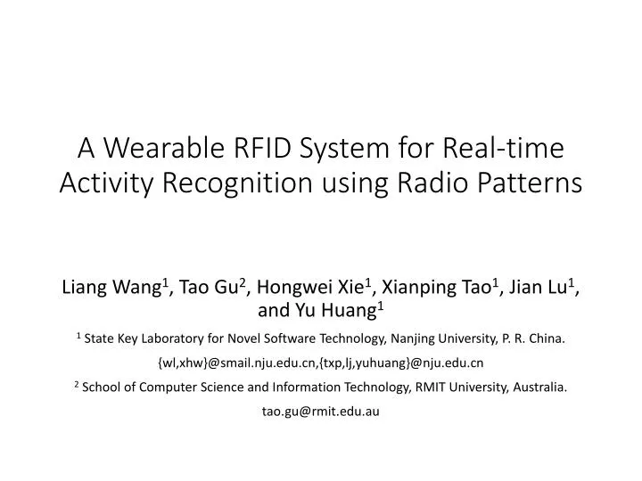 a wearable rfid system for real time activity recognition using radio patterns