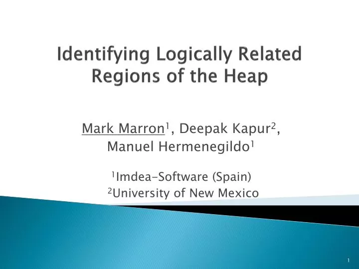 identifying logically related regions of the heap