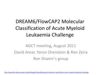 DREAM6/FlowCAP2 Molecular Classification of Acute Myeloid Leukaemia Challenge
