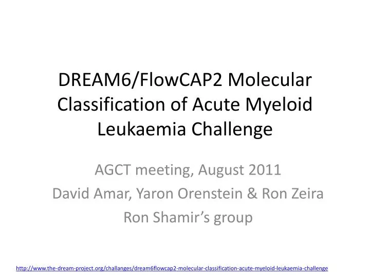 dream6 flowcap2 molecular classification of acute myeloid leukaemia challenge