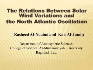 The Relations Between Solar Wind Variations and the North Atlantic Oscillation