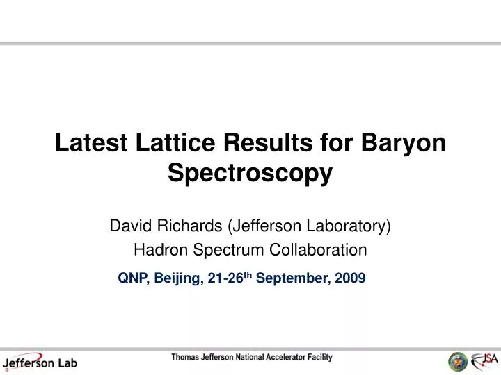 latest lattice results for baryon spectroscopy