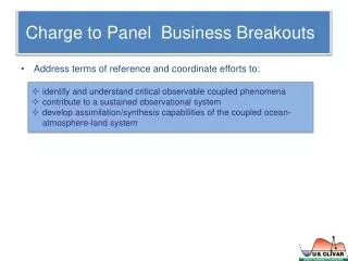 Charge to Panel Business Breakouts