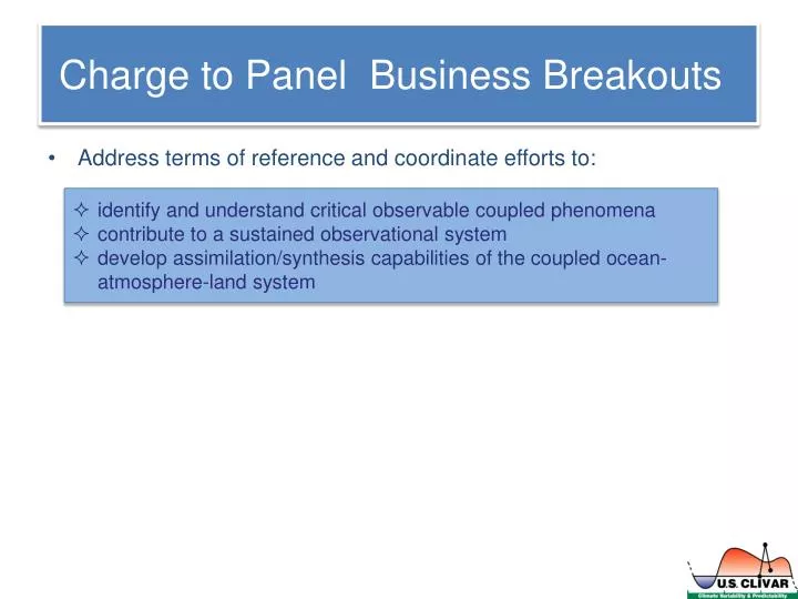 charge to panel business breakouts