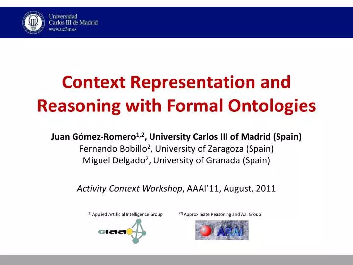 context representation and reasoning with formal ontologies