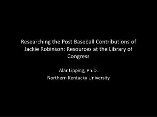 Alar Lipping, Ph.D. Northern Kentucky University