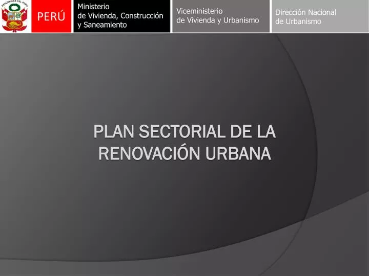 plan sectorial de la renovaci n urba na