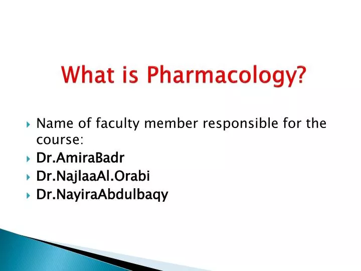 what is pharmacology