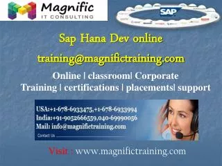 Sap Hana Dev online training@magnifictraining.com