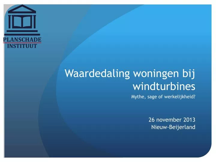 waardedaling woningen bij windturbines