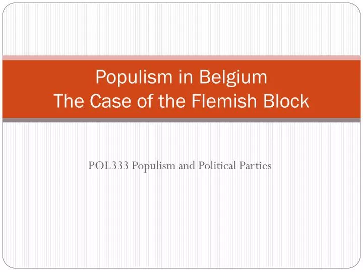 populism in belgium the case of the flemish block